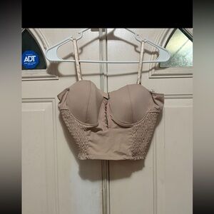 Haute Monde Light Beige Longline Bustier Bra
